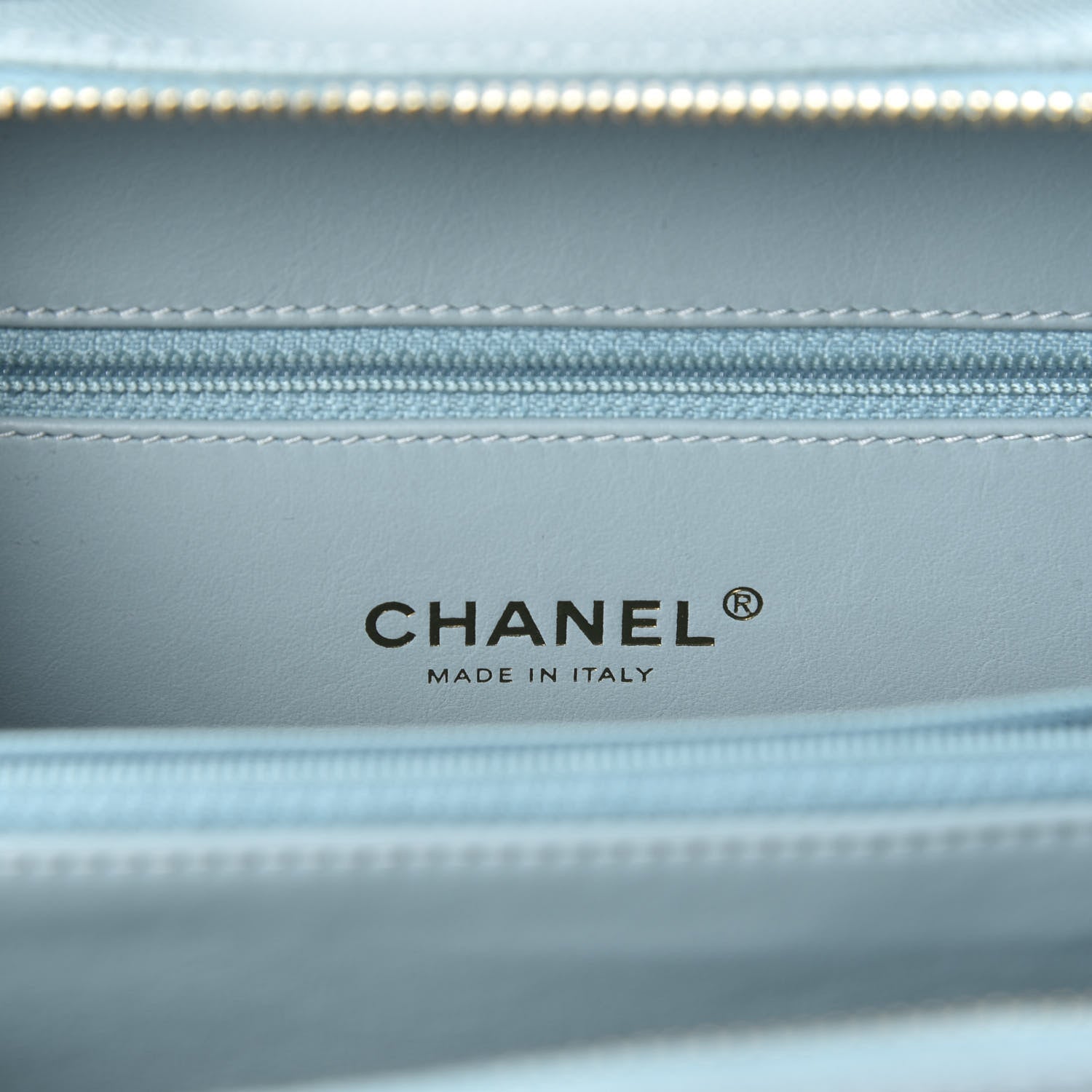 Chanel Caviar Quilted Medium CC Filigree Vanity Case Light Blue 7 of 9