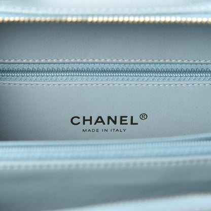 Chanel Caviar Quilted Medium CC Filigree Vanity Case Light Blue 7 of 9