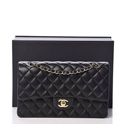 Chanel Lambskin Quilted Medium Double Flap Black 12 of 12