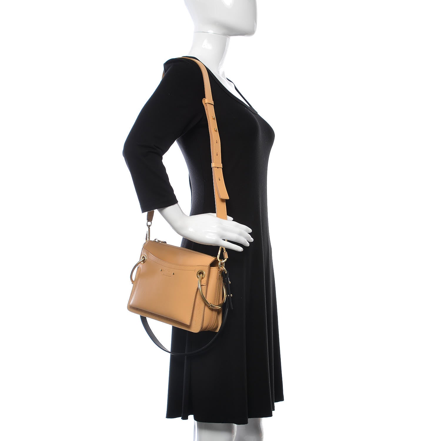 Chloe Calfskin Suede Small Roy Bag Bleached Brown 2 of 12