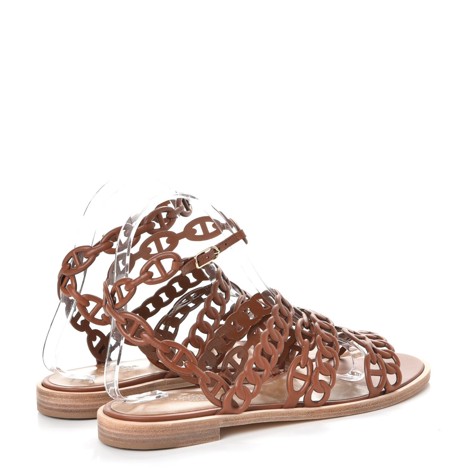 Hermes Nappa Chaine d'Ancre Kalliste Sandals 37 Gold 4 of 8