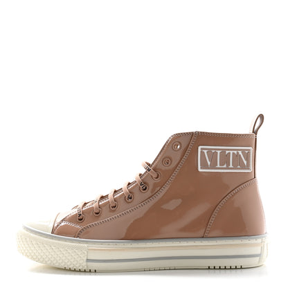 Valentino Garavani Patent Calfskin Womens Giggies High Top Sneakers 40 Rose Cannelle 1 of 12