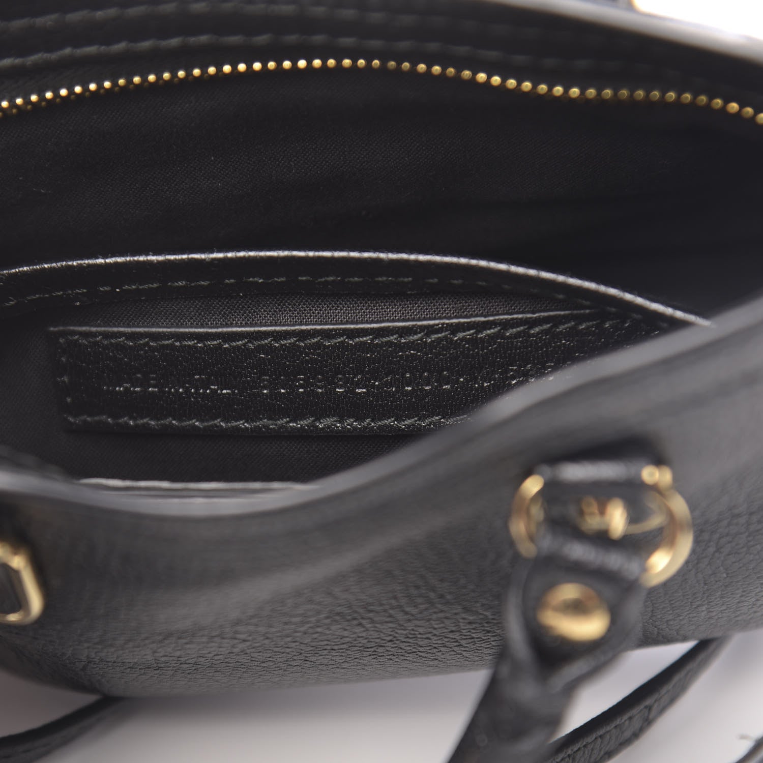 Balenciaga Chevre Gold Metallic Edge Hardware Nano City Black 7 of 10