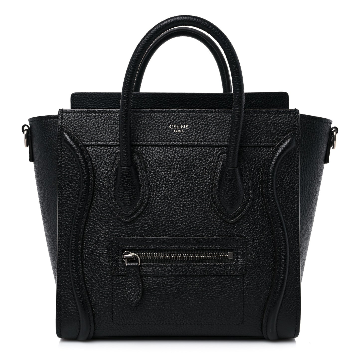 Drummed Calfskin Nano Luggage Black