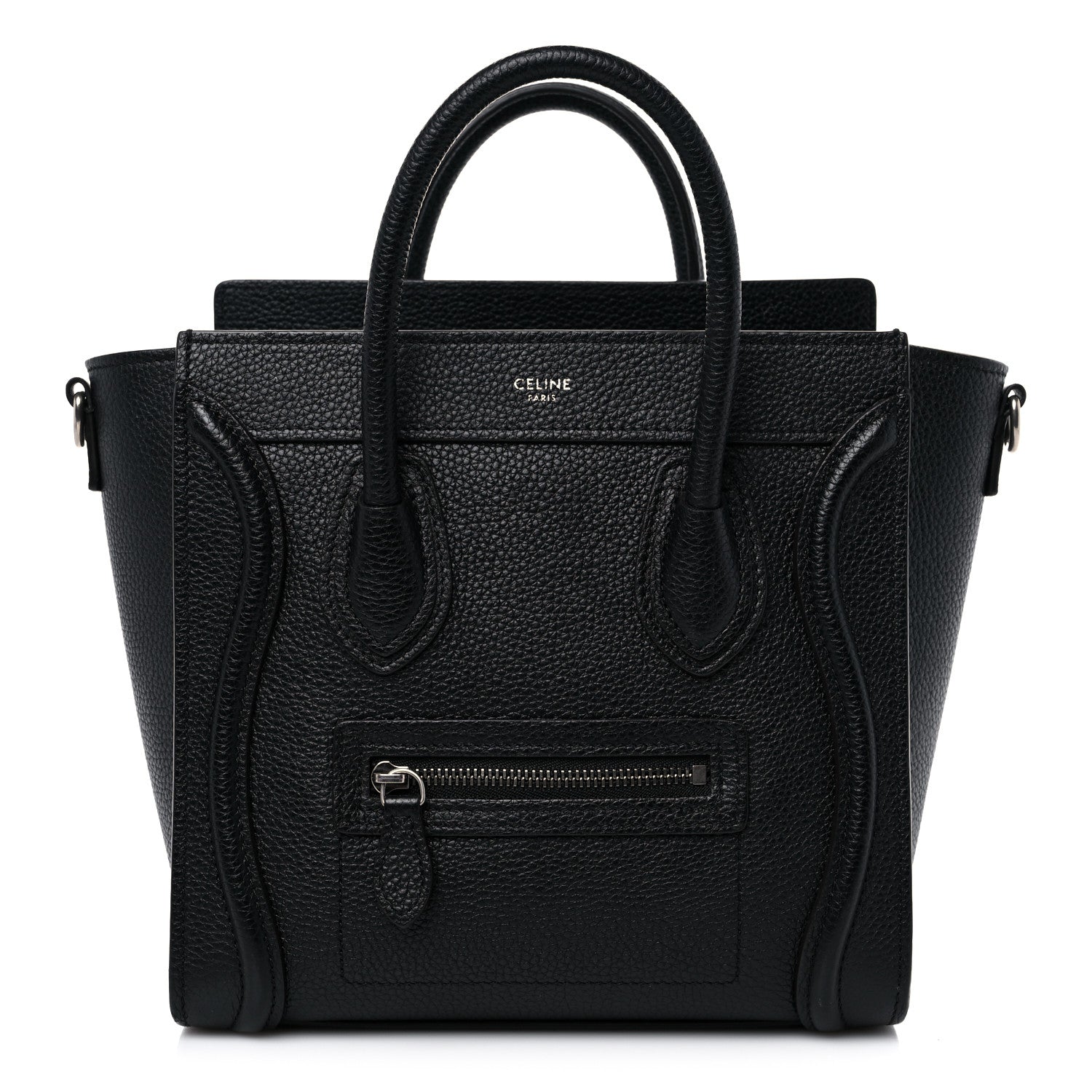 Celine Drummed Calfskin Nano Luggage Black 1 of 12