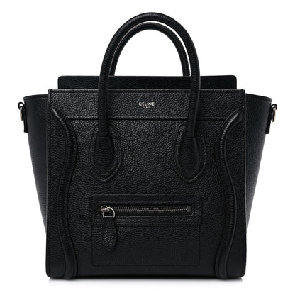 Celine Drummed Calfskin Nano Luggage Black 1 of 12