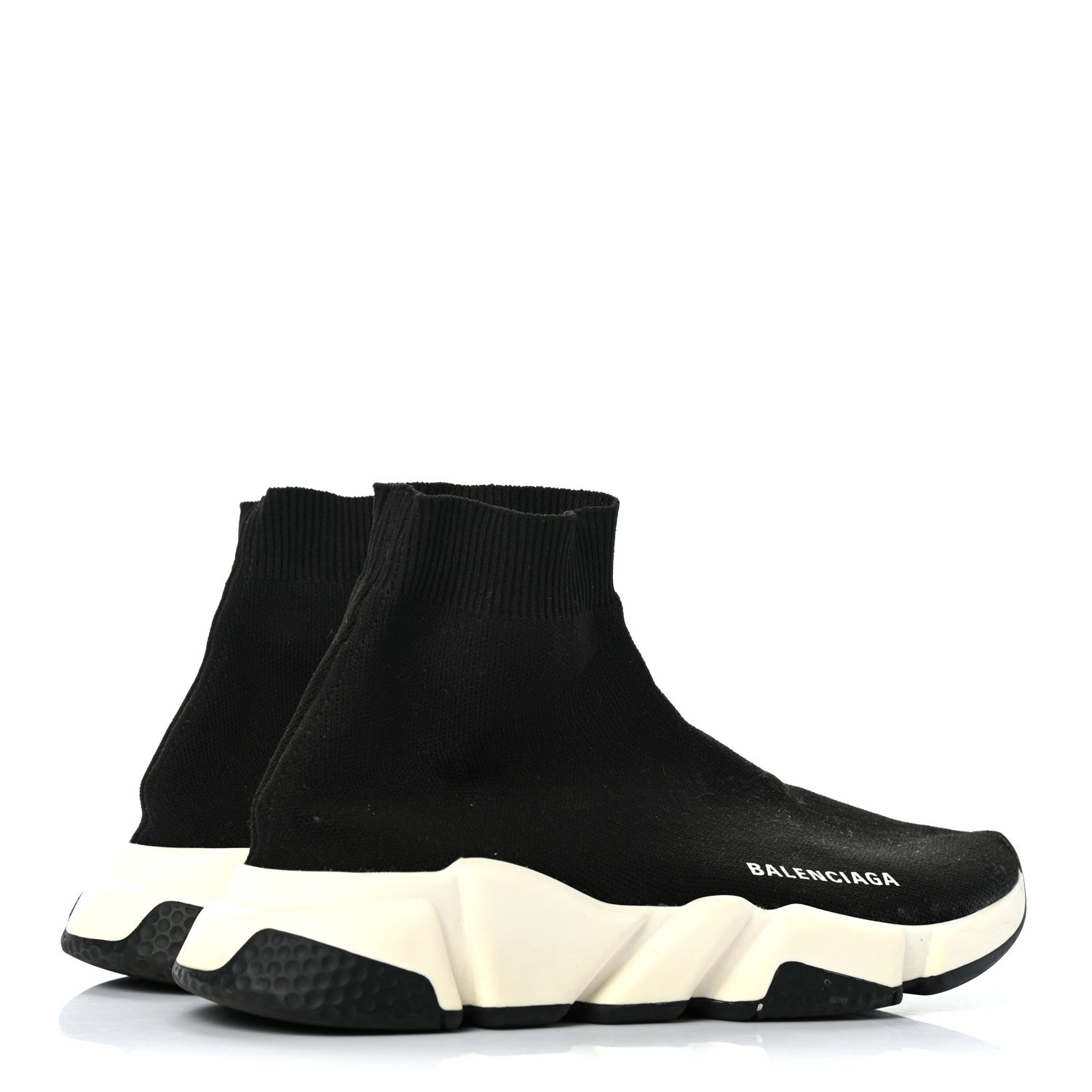 Balenciaga Neoprene Knit Womens Speed Sneakers 38 Black White 3 of 6