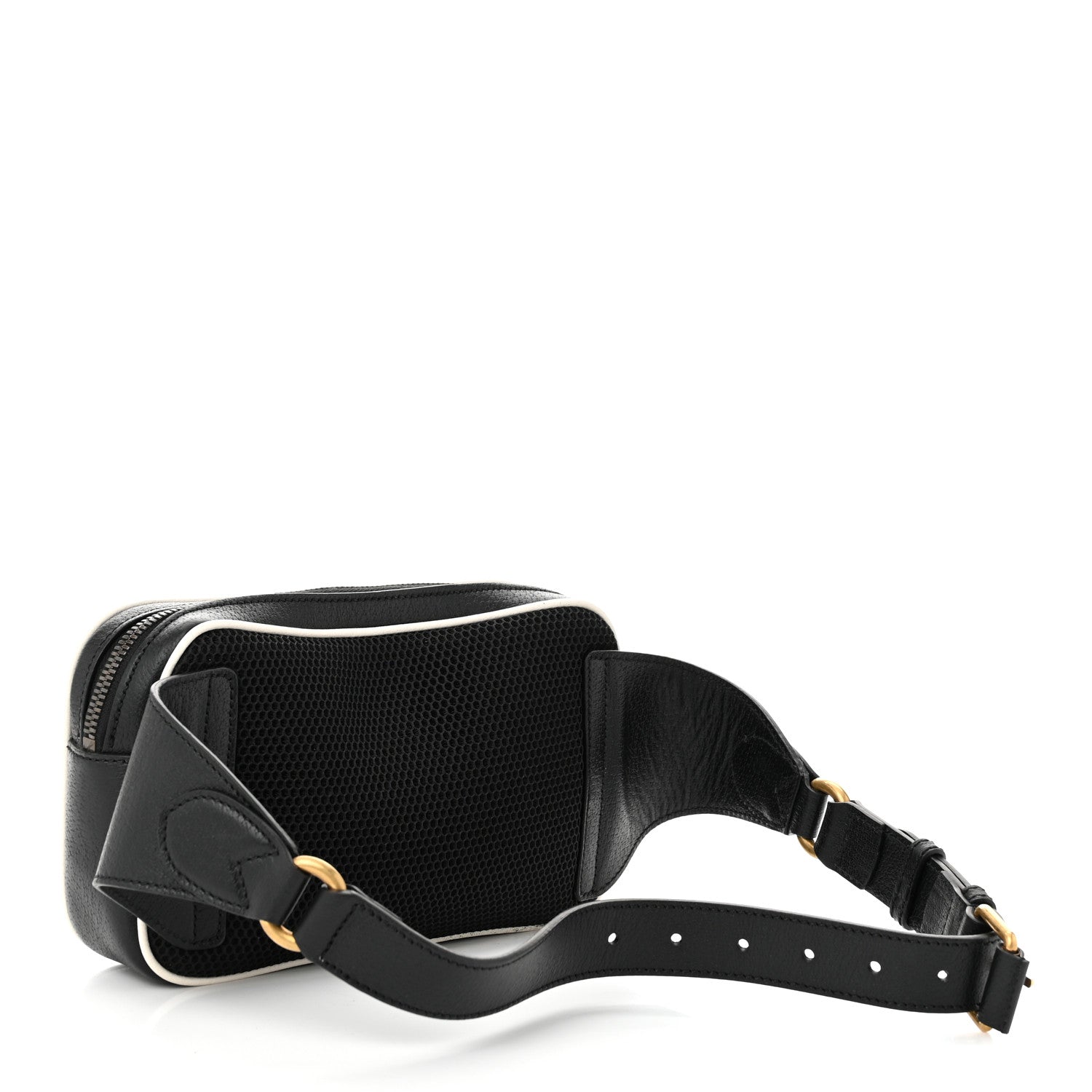 Gucci X ADIDAS Textured Dollar Calfskin Belt Bag Black 3 of 10