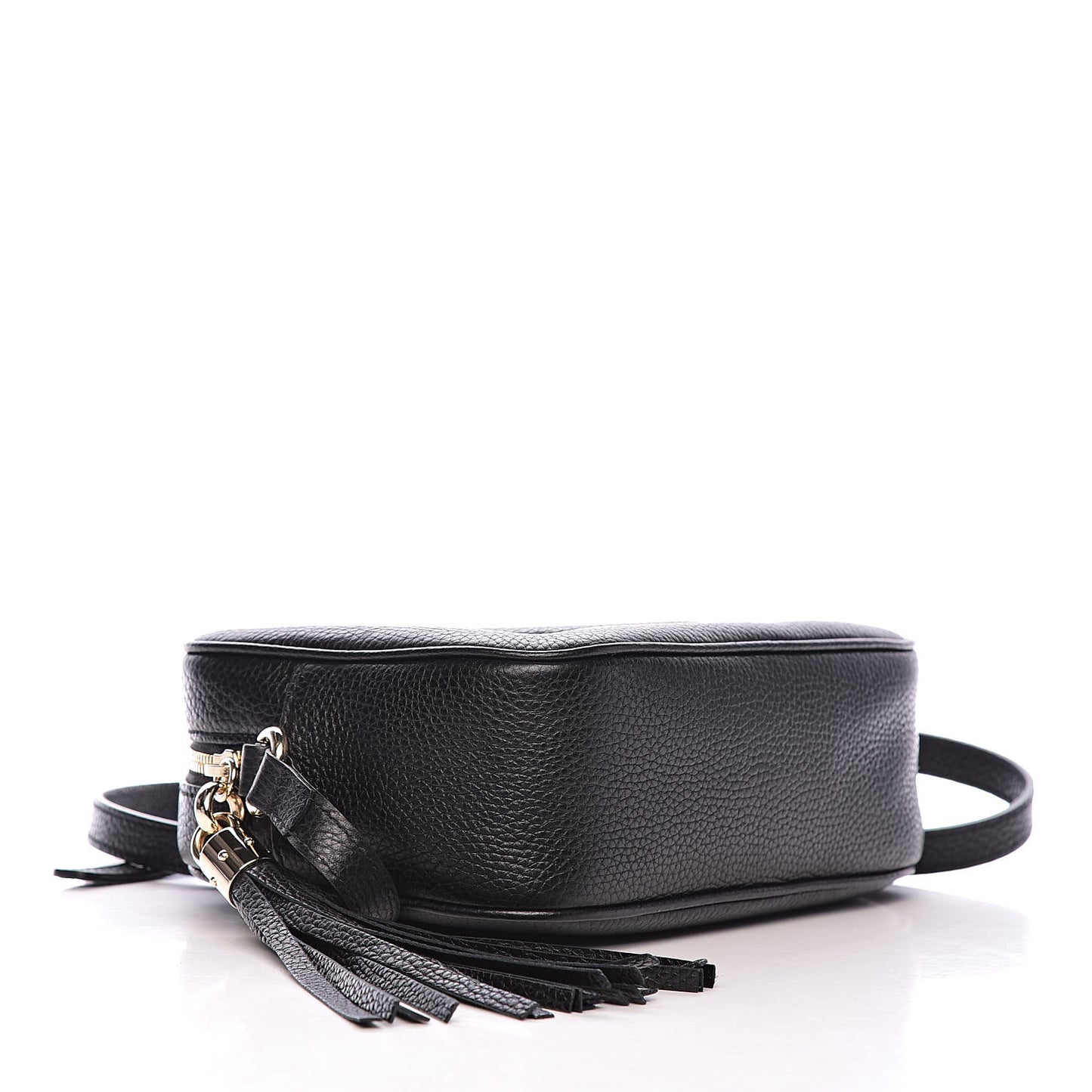 Pebbled Calfskin Small Soho Disco Bag Black