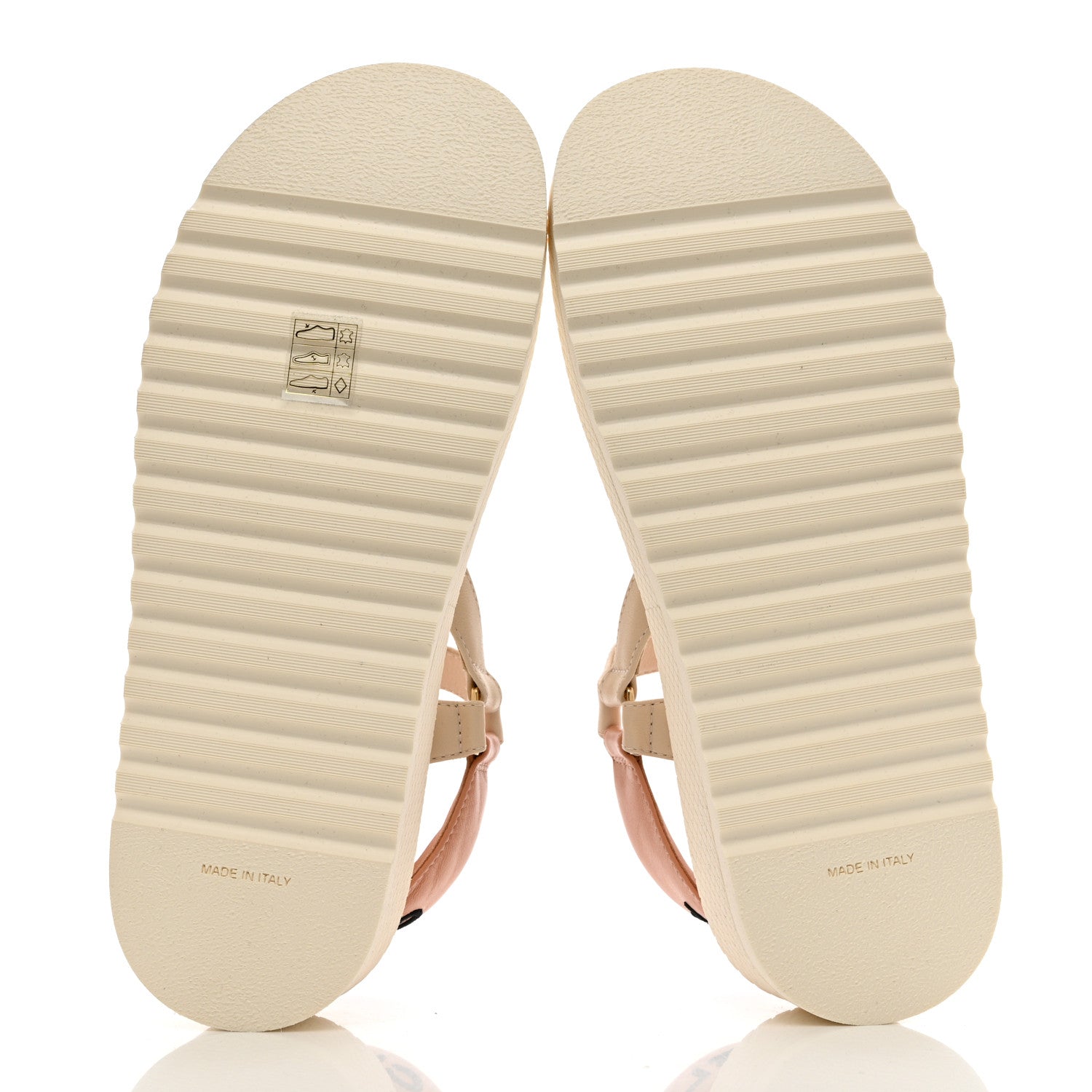 Chanel Lambskin Logo Platform Sandals 39.5 Beige Ivory White 5 of 9