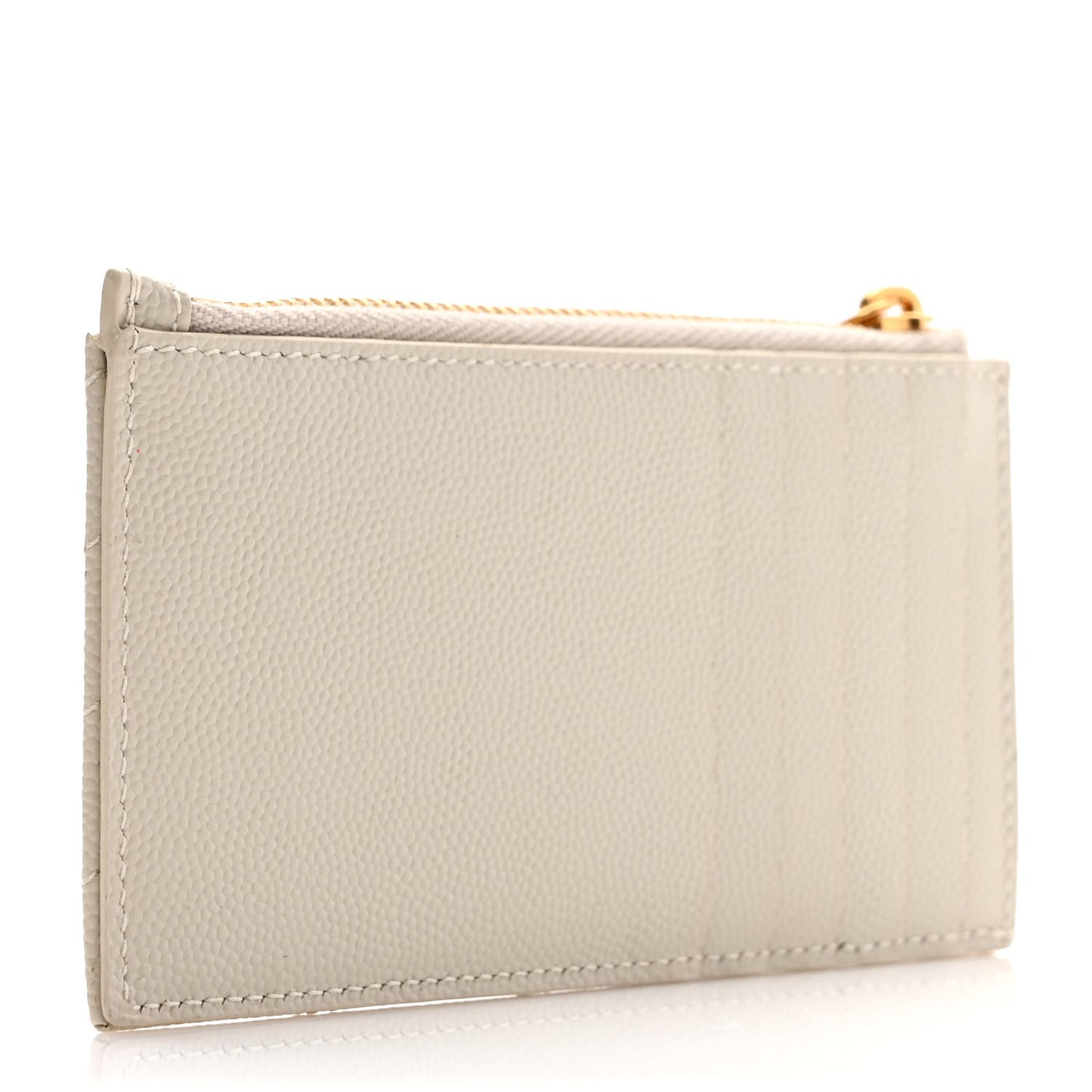 Grain De Poudre Matelasse Chevron Monogram Fragments Zippered Card Case Crema Soft