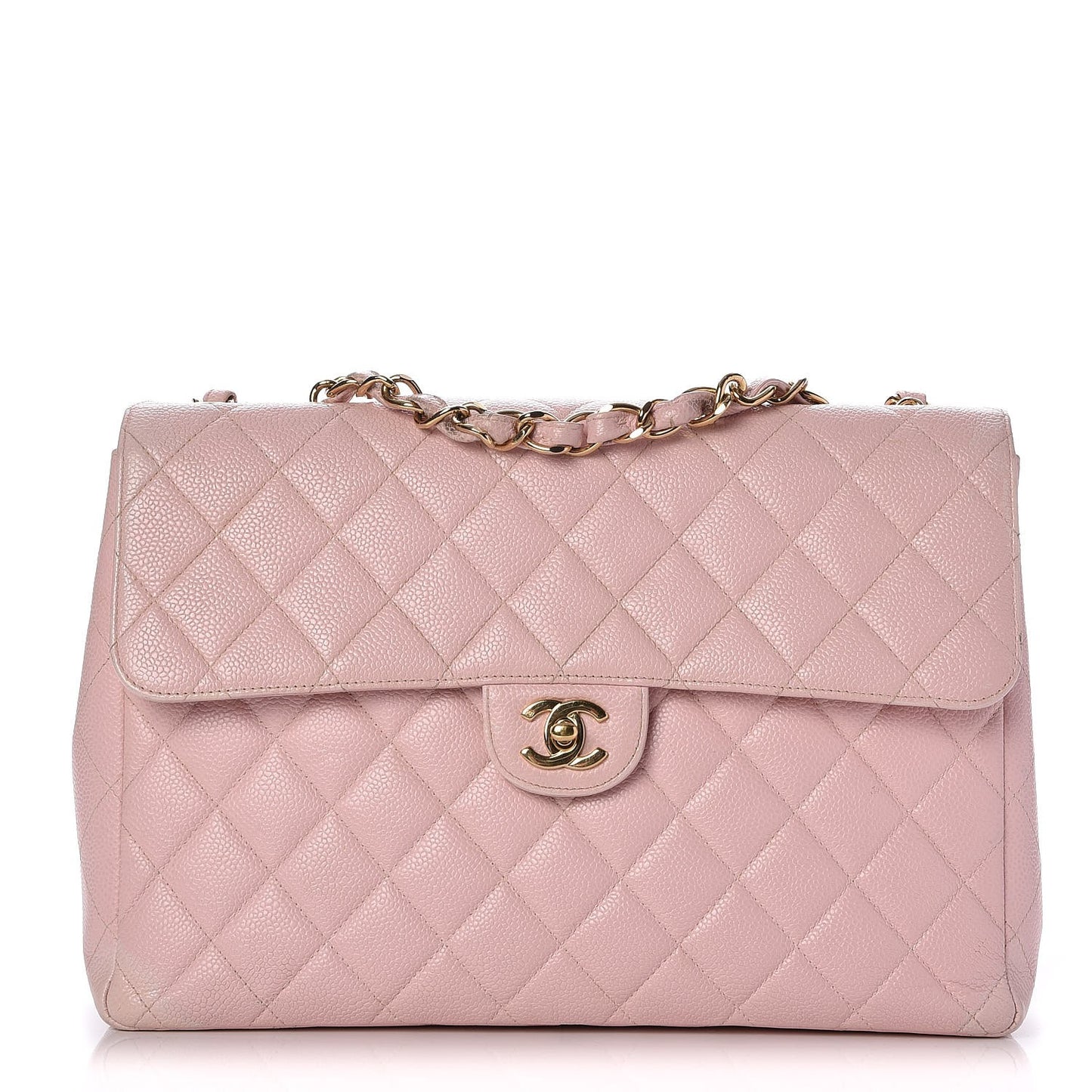 Caviar Jumbo Single Flap Pink