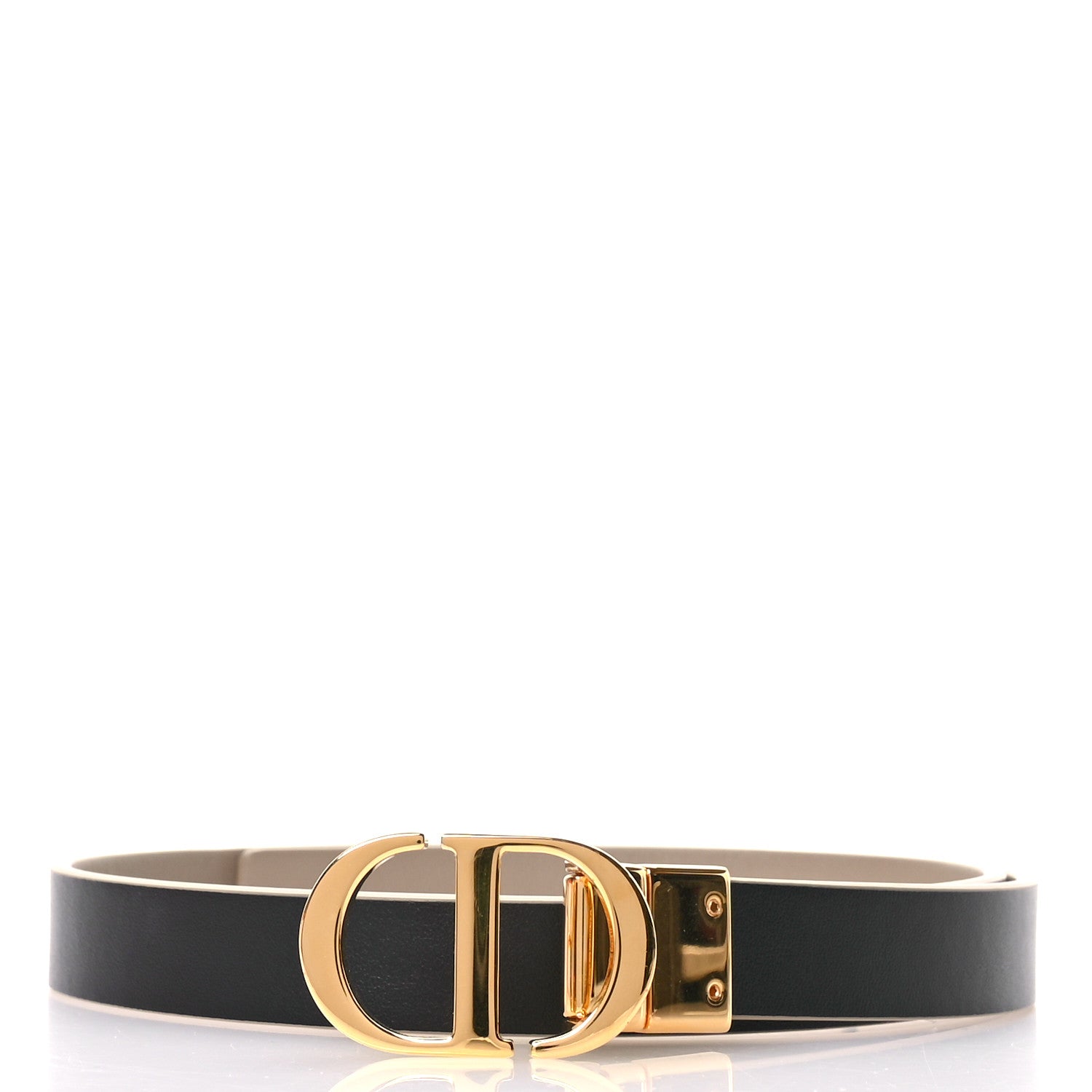 Christian Dior Calfskin 30 Montaigne Reversible Belt 70 28 Black Hazelnut 3 of 8