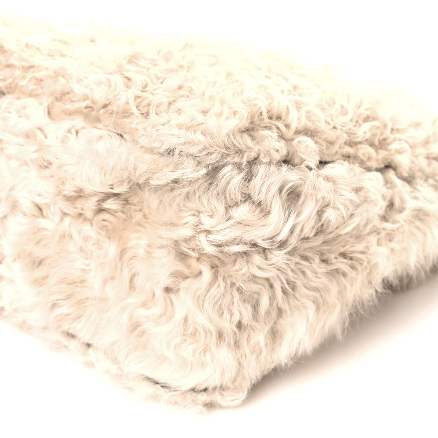 Shearling Gourmette Shoulder Bag Cream