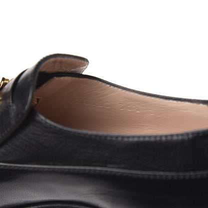 Gucci Goatskin Womens Chain Mid-Heel Loafers 36.5 Black 9 of 10