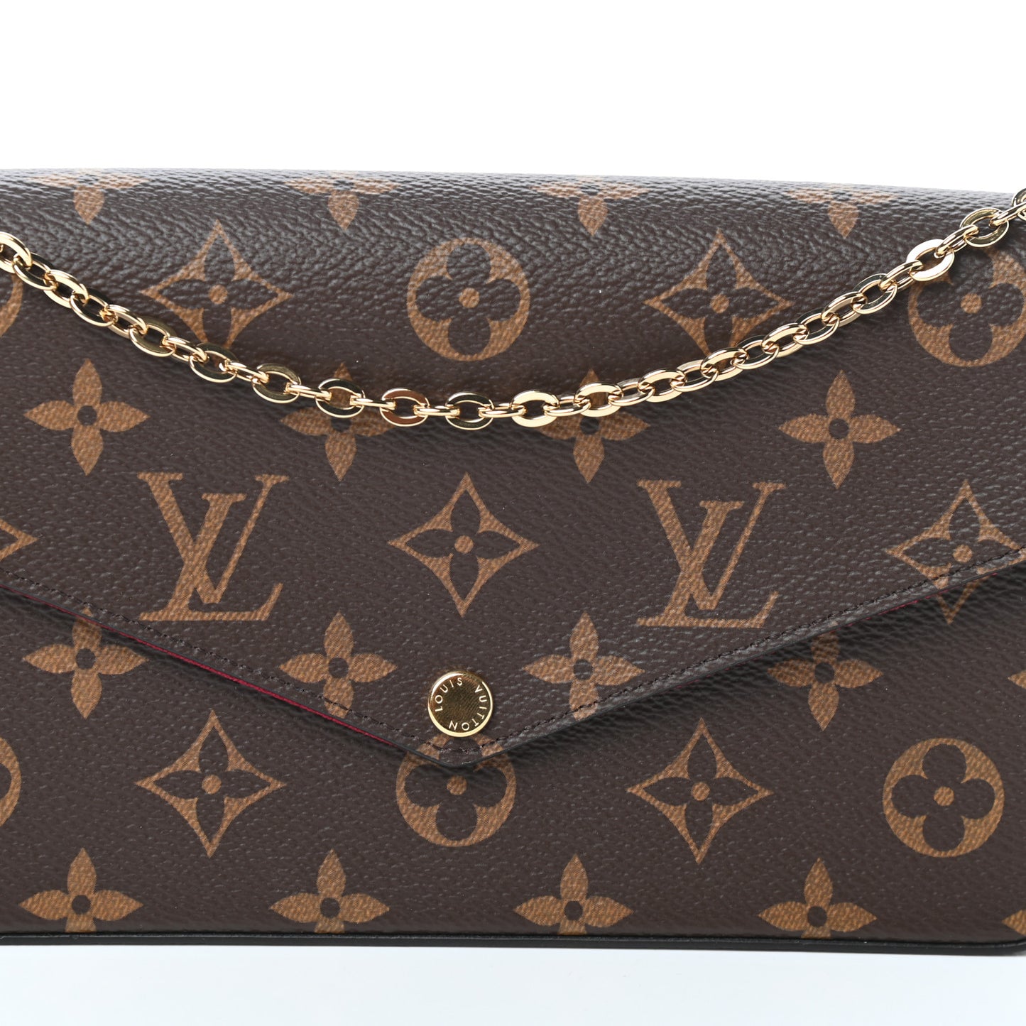 Monogram Pochette Felicie Chain Wallet Fuchsia