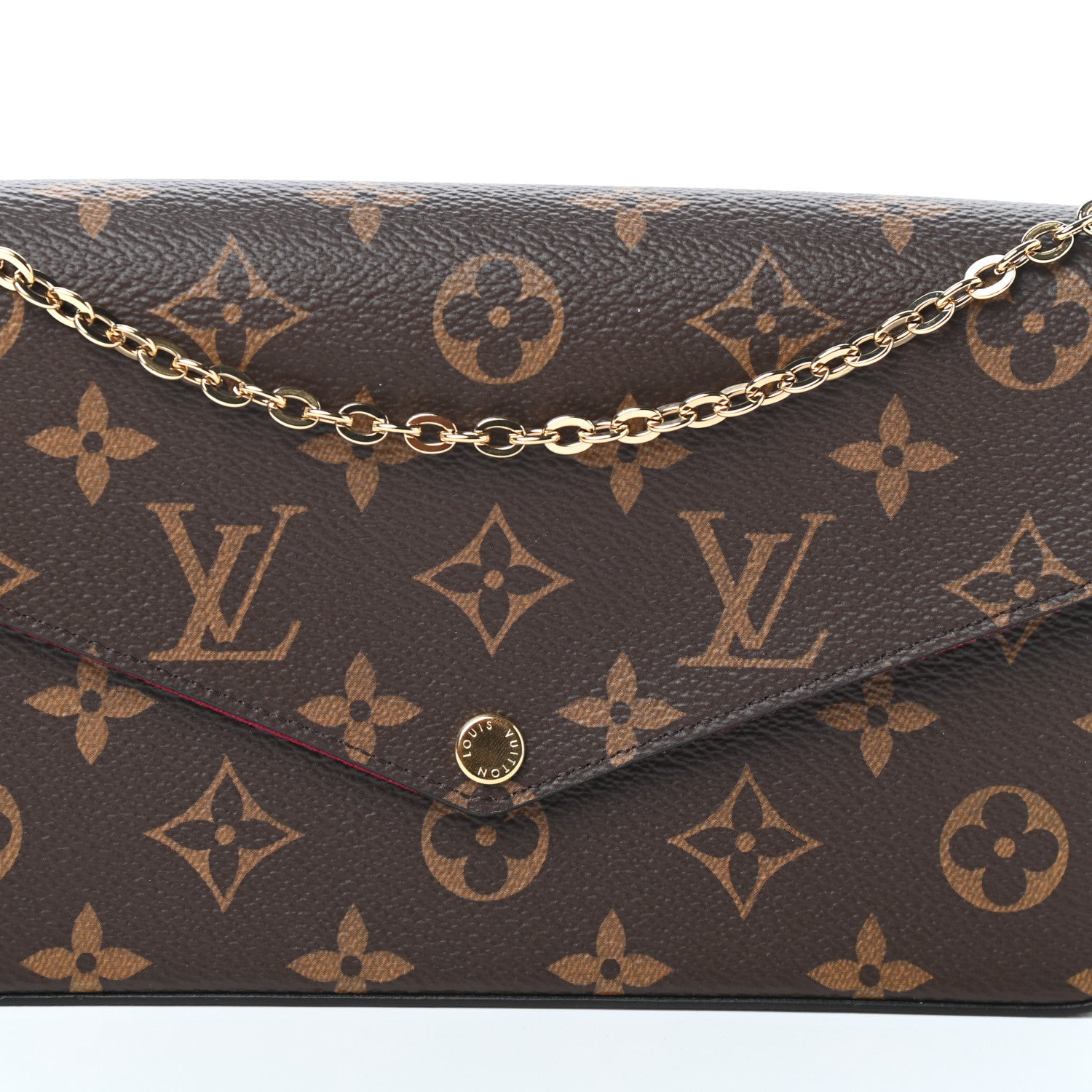 Louis Vuitton Monogram Pochette Felicie Chain Wallet Fuchsia 7 of 9