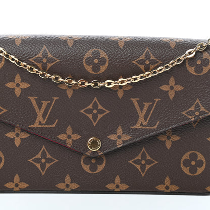 Louis Vuitton Monogram Pochette Felicie Chain Wallet Fuchsia 7 of 9