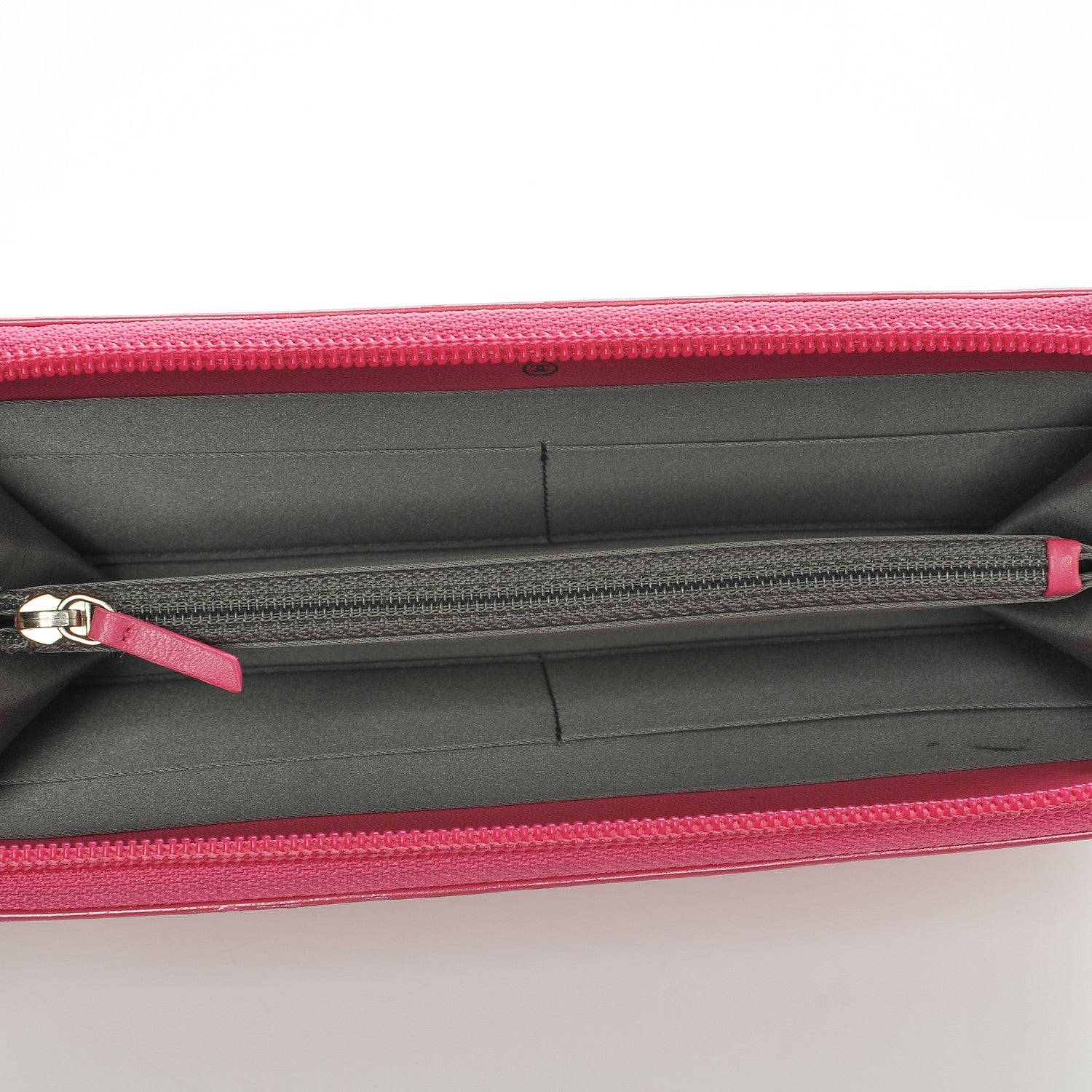 Chanel Patent Calfskin Lucky Symbols Zip Around Wallet Fuchsia 5 of 9