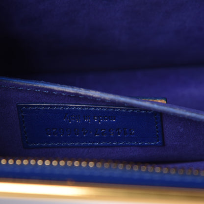 Saint Laurent Calfskin Lutetia Clutch Royal Blue 7 of 10