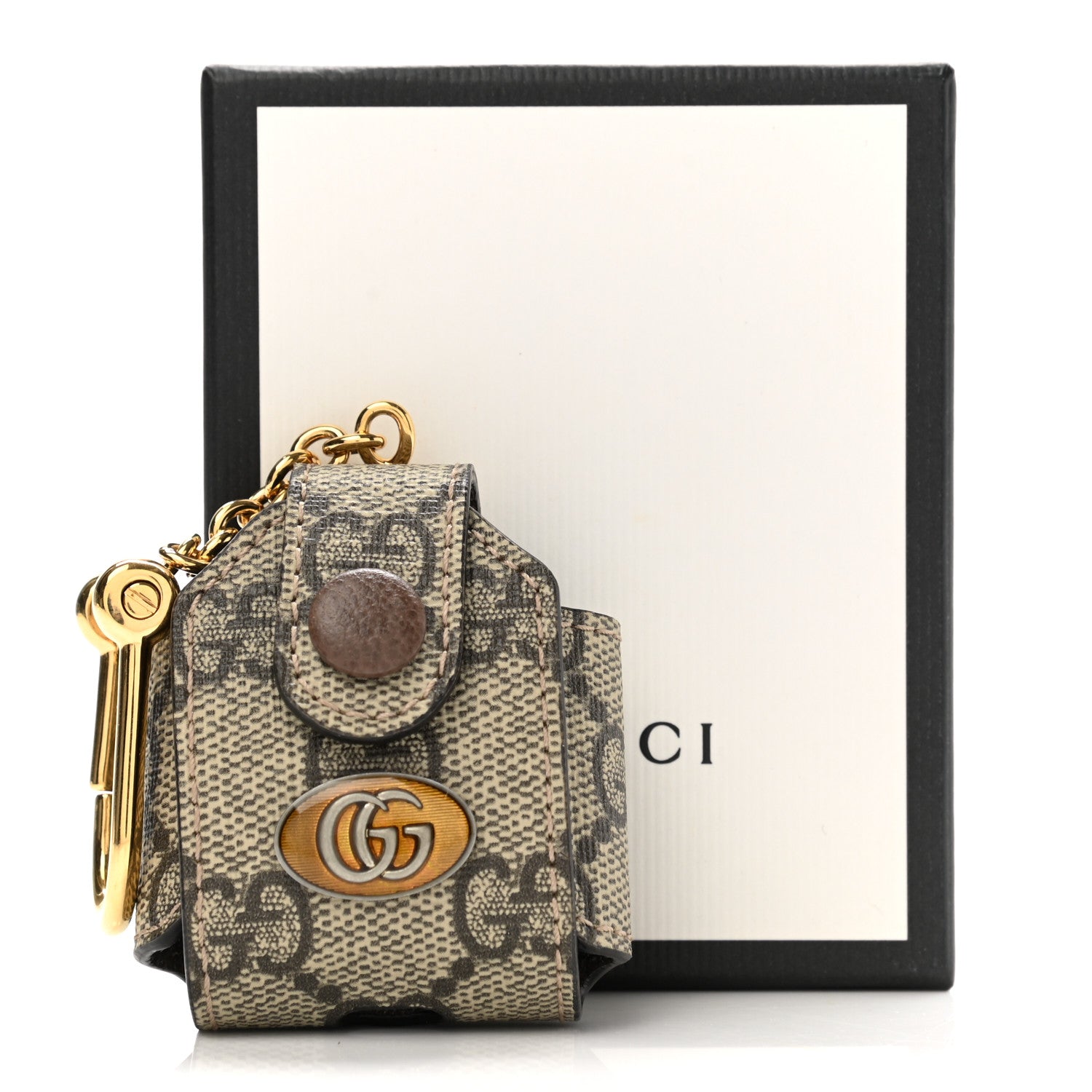 Gucci GG Supreme Monogram Ophidia AirPods Case Beige 5 of 5