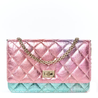 Chanel Metallic Goatskin Quilted 2.55 Reissue Wallet on Chain WOC Multicolor 1 of 12