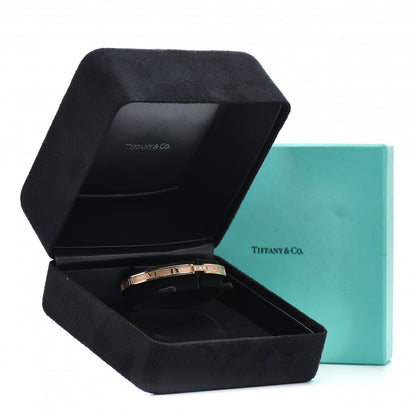 Tiffany 18K Rose Gold Diamond Atlas Closed Hinged Bangle Bracelet 5 of 5
