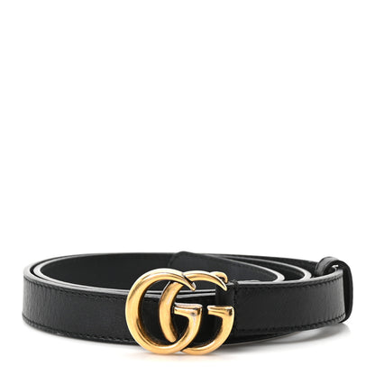 Gucci Calfskin Double G 20mm Belt 80 32 Black 1 of 5