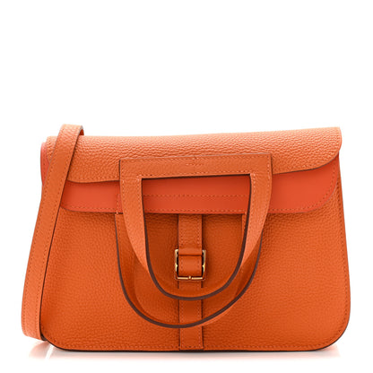 Hermes Taurillon Clemence Halzan 25 Orange 1 of 10