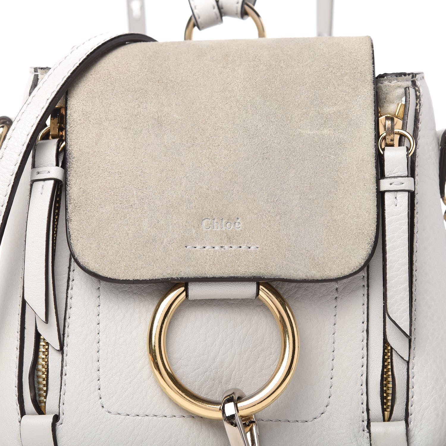 Chloe Suede Calfskin Mini Faye Backpack Airy Grey 9 of 9