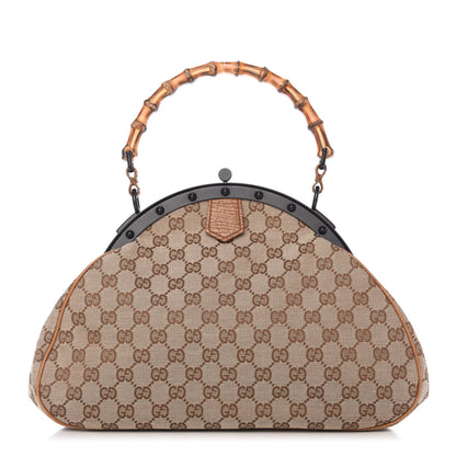 Gucci Monogram Bamboo Top Handle Bag Brown 1 of 10