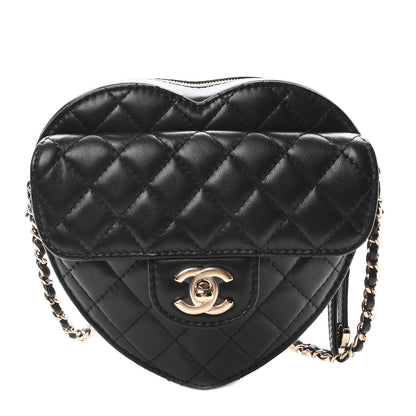 Chanel Lambskin Quilted CC In Love Heart Bag Black 1 of 11