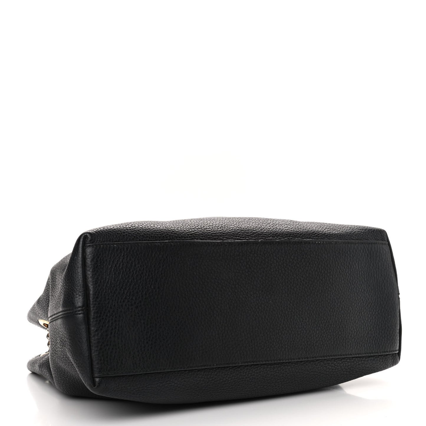 Pebbled Calfskin Medium Soho Chain Shoulder Bag Black