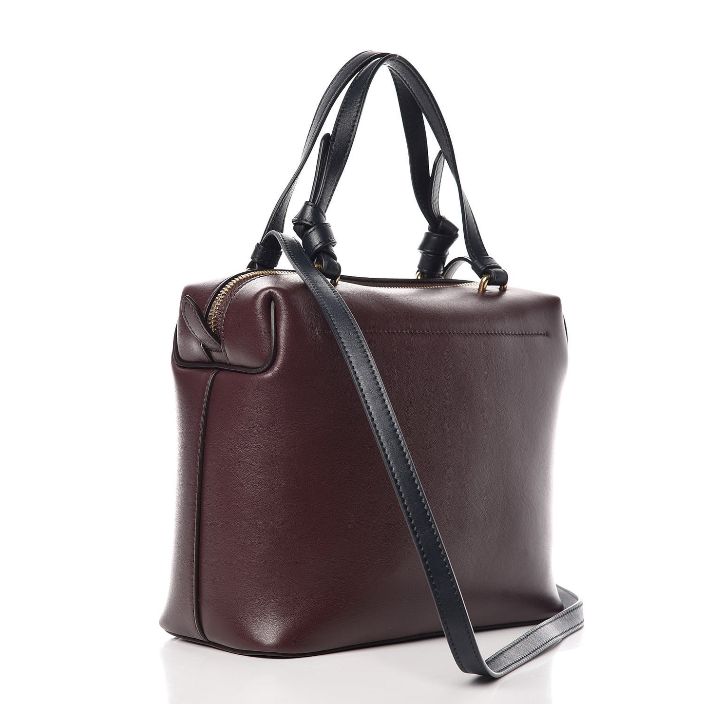 Lambskin Small Soft Cube Satchel Burgundy