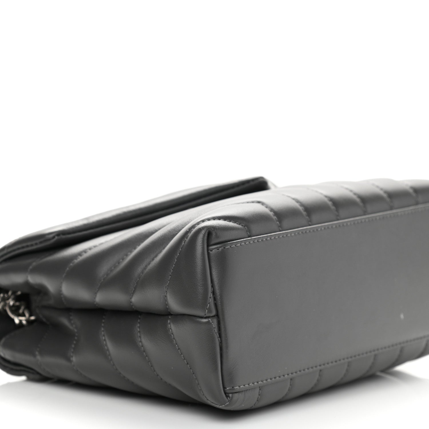 Saint Laurent Calfskin Y Quilted Monogram Small Loulou Chain Satchel Storm 8 of 11