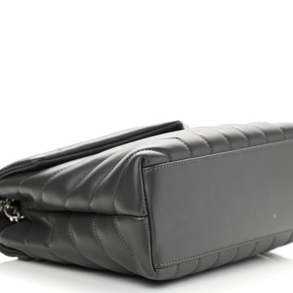 Saint Laurent Calfskin Y Quilted Monogram Small Loulou Chain Satchel Storm 8 of 11