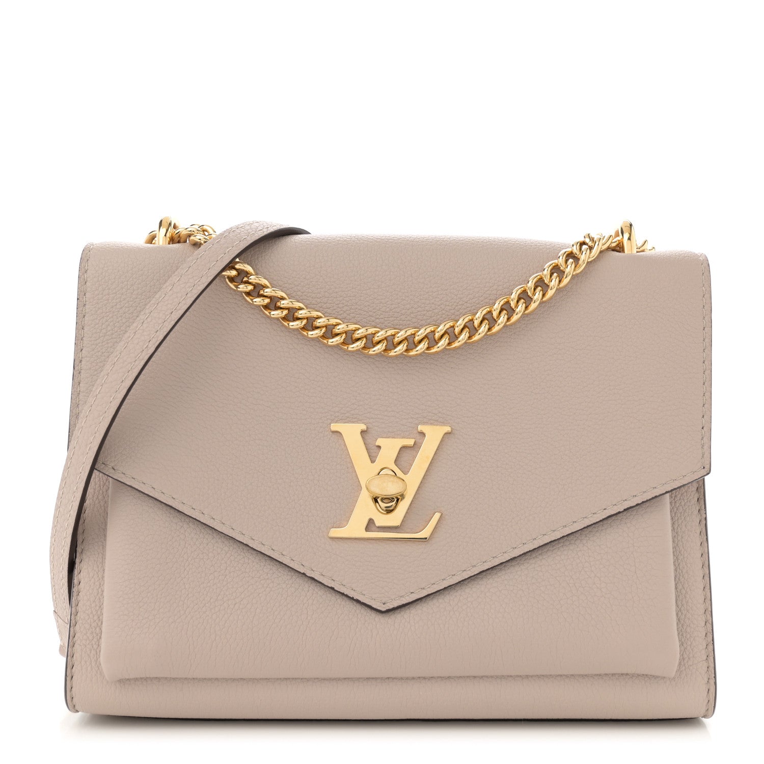 Louis Vuitton Soft Calfskin Mylockme Chain Bag BB Greige 1 of 14