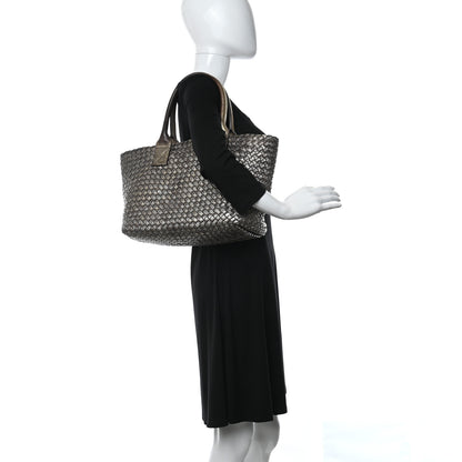 Bottega Veneta Intrecciato Mini Cabat Platino Ossidato 2 of 12