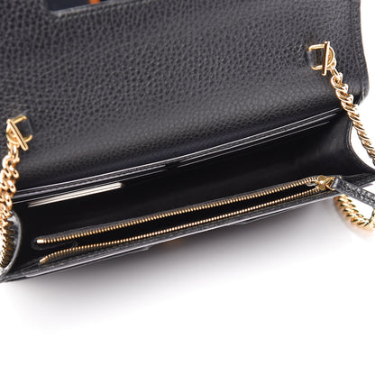 Gucci Calfskin Mini GG Marmont Chain Wallet Black 5 of 9