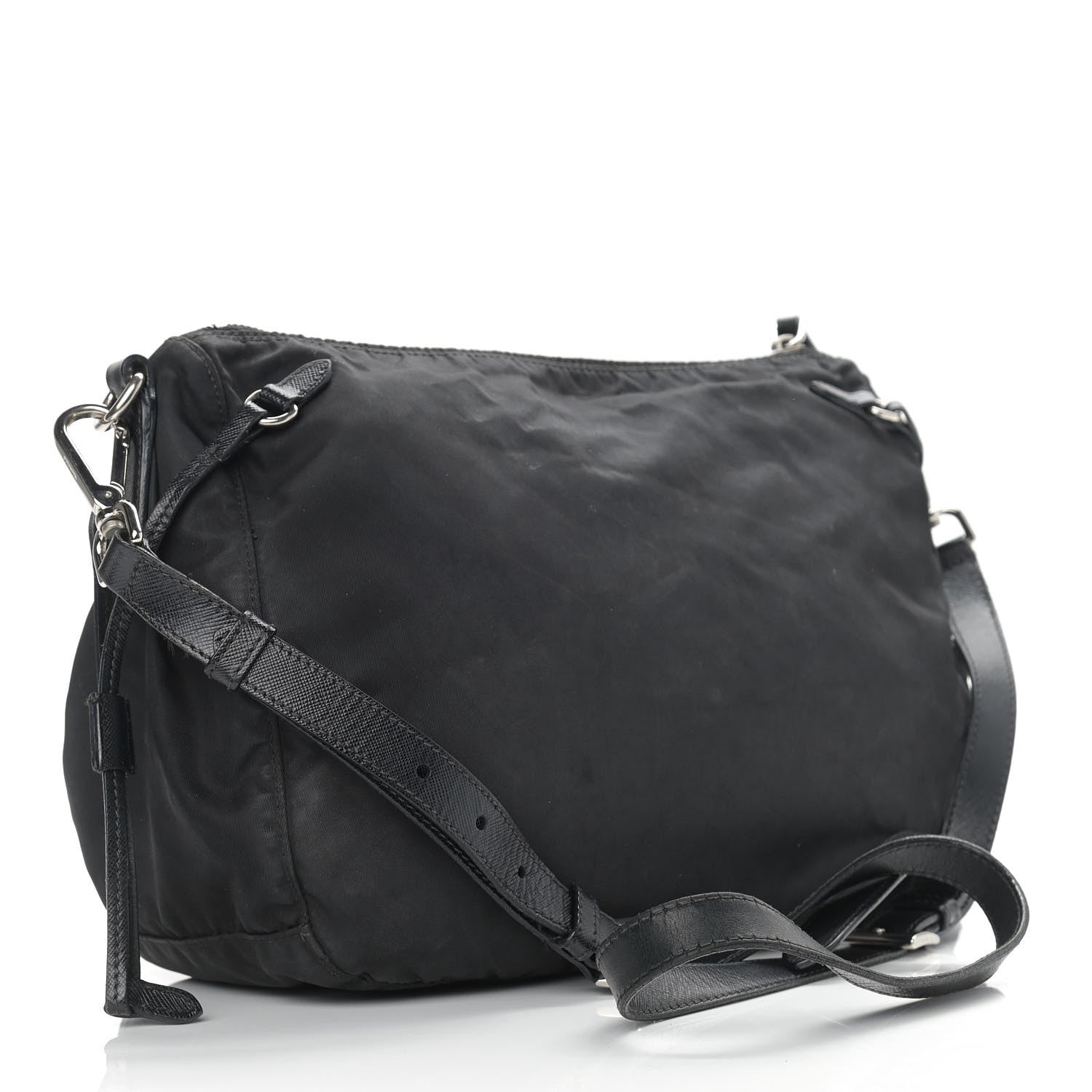 Prada Saffiano Tessuto Nylon Crossbody Bag Black 3 of 18