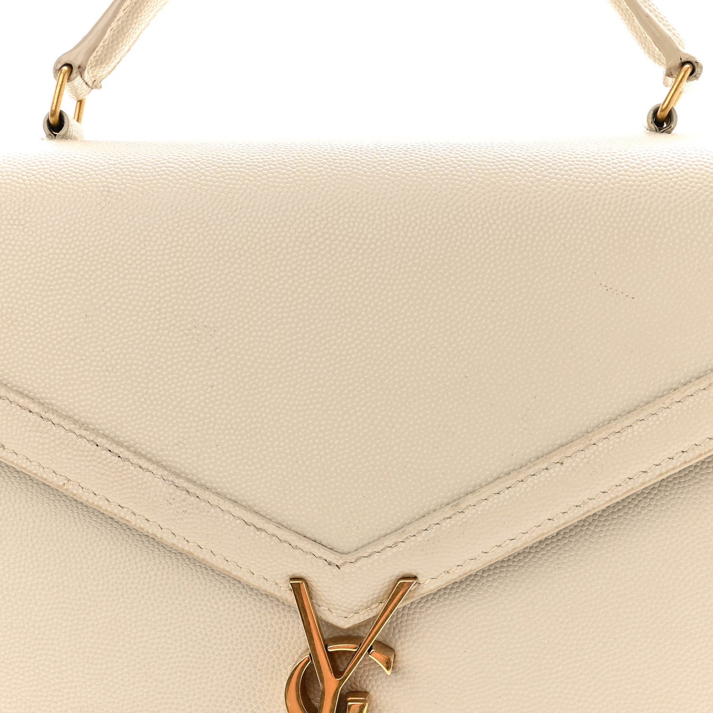 Smooth Calfskin Medium Classic Monogram Cassandra Top Handle Crema Soft Rouge Legion