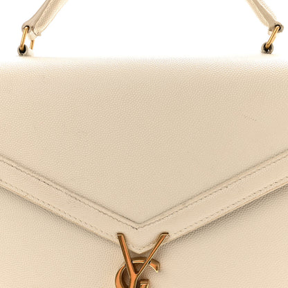 Saint Laurent Smooth Calfskin Medium Classic Monogram Cassandra Top Handle Crema Soft Rouge Legion 13 of 15