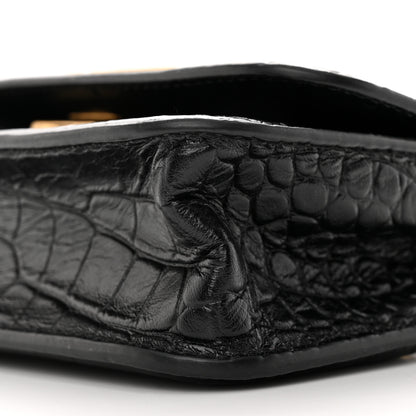 Balenciaga Extra Supple Calfskin Crocodile Embossed Gossip Chain Bag XS Black 9 of 11