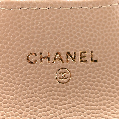 Chanel Caviar Quilted Flap Card Holder Wallet Dark Beige 6 of 8