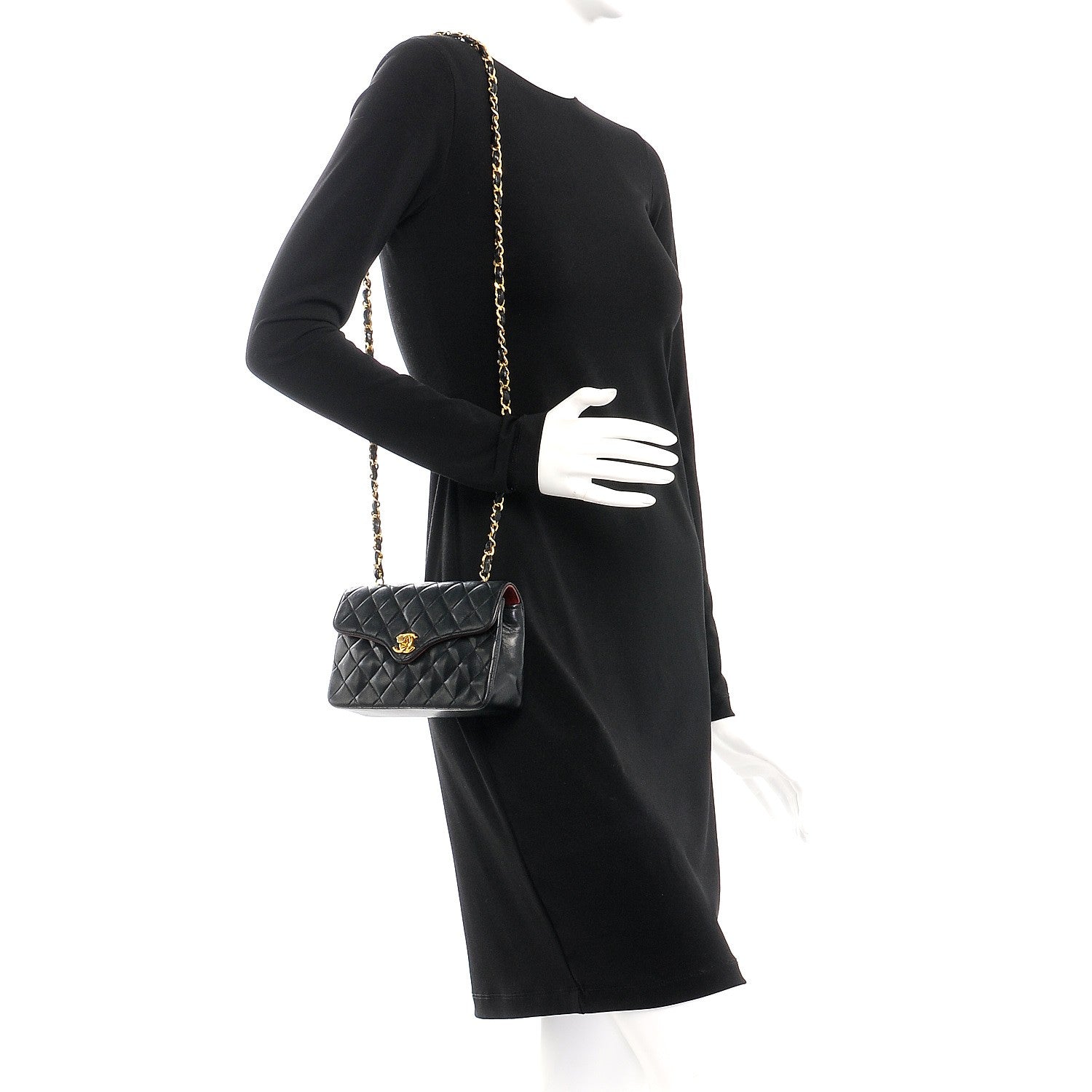 Chanel Lambskin Quilted Mini Flap Black 2 of 7