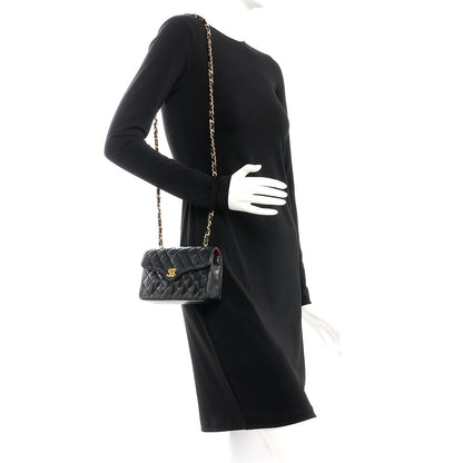 Chanel Lambskin Quilted Mini Flap Black 2 of 7