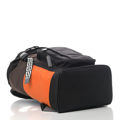 Versace Nylon V-Code Backpack Black Orange 3 of 4