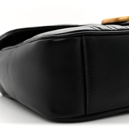 Gucci Calfskin Matelasse Small GG Marmont Shoulder Bag Black 9 of 11