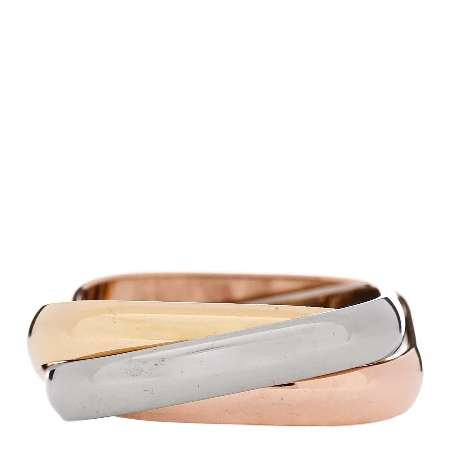Cartier 18K Pink Yellow White Gold Medium Trinity Cushion Ring 55 7.25 3 of 6