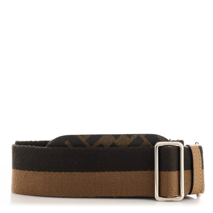 Fendi Jacquard Ribbon Vitello King O'Lock Adjustable Strap You Moro Sand Fragola 1 of 4
